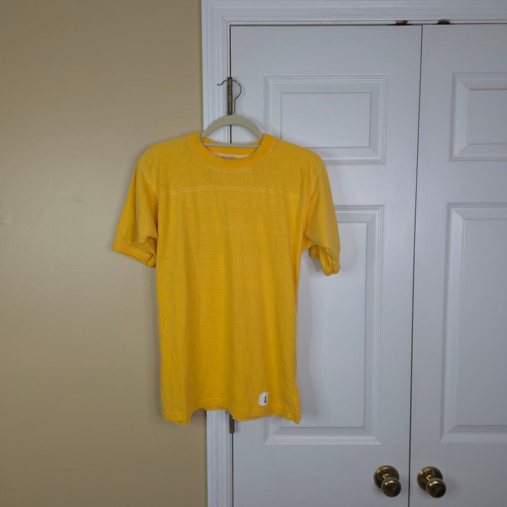 Vintage 80s MSD Ladies High School PE T-Shirt Sport-T by Stedman Yellow L